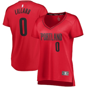 womens fanatics branded damian lillard red portland trail bl-216